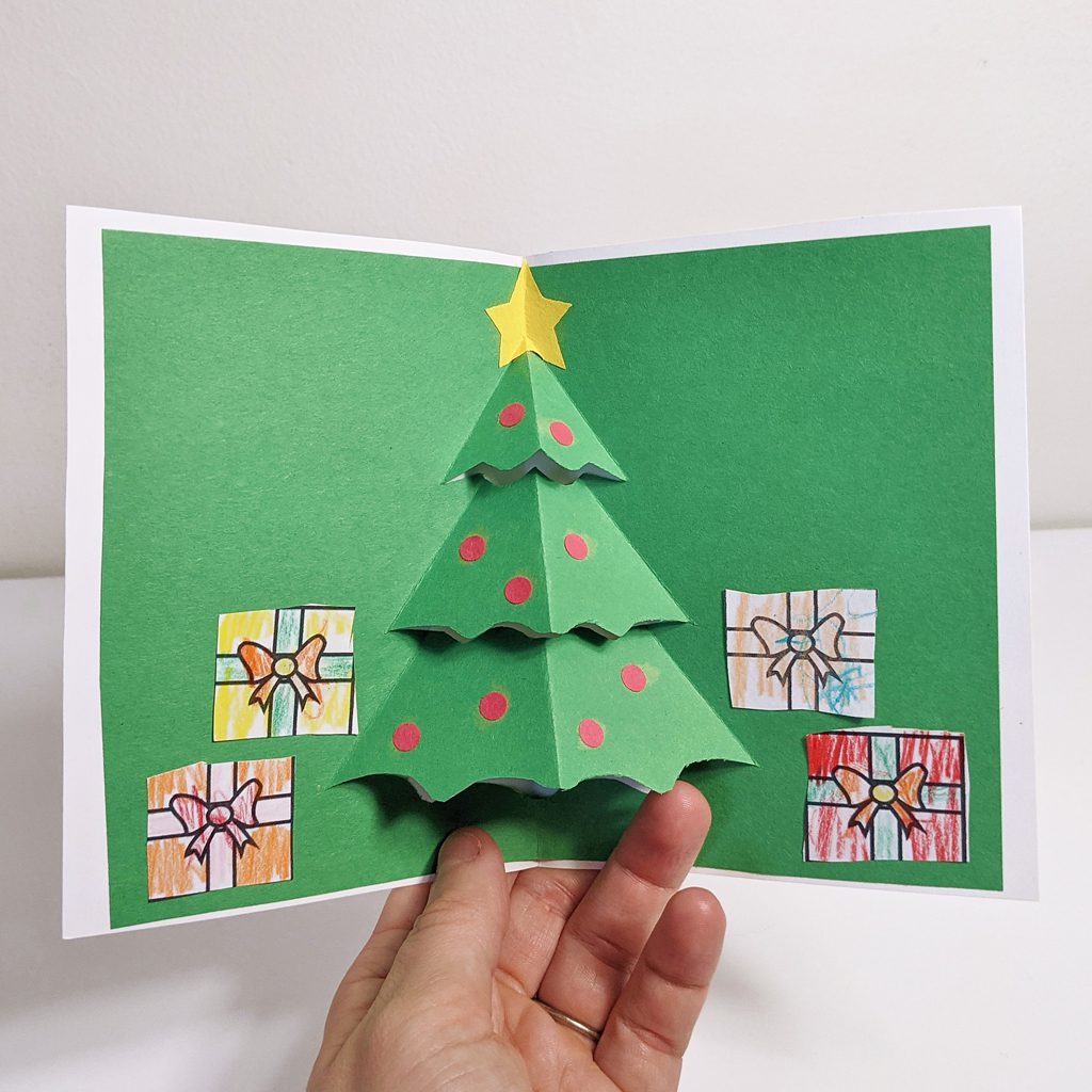 pop up christmas tree card - raising hooks